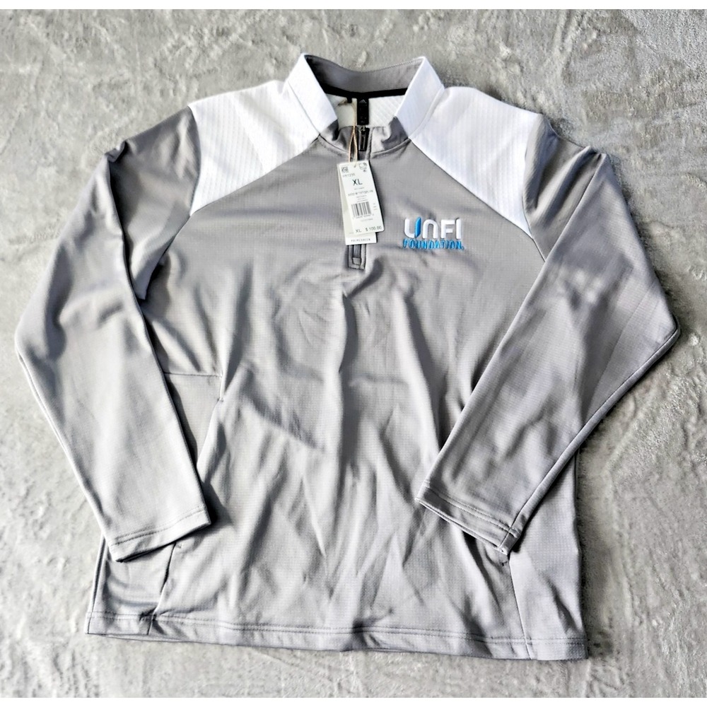 NWT! A532 | Adidas Men's Textured Mixed Media 1/4 Zip Pullover UNFI Foundation